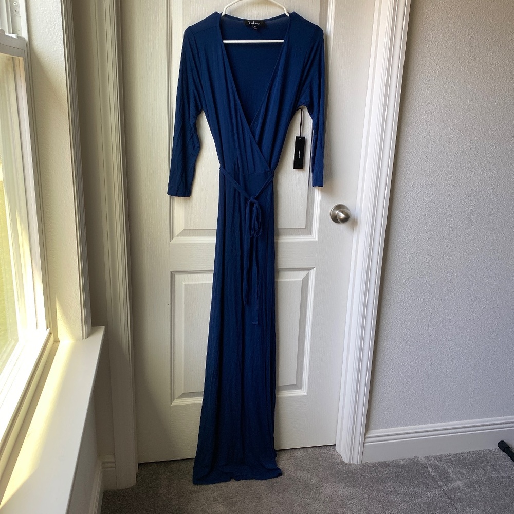 Lulus Maxi Wrap Jersey Dress